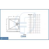 Piatto doccia quadrato bianco 80x80cm - Stone Essence Slim