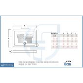 Piatto doccia rettangolare in ceramica 70x100x10cm
