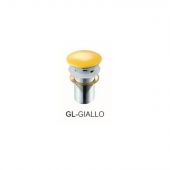 Piletta click-clack per lavabo "Fancy" senza troppo pieno giallo