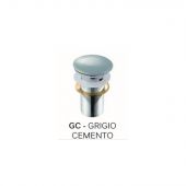 Piletta click-clack per lavabo "Fancy" senza troppo pieno grigio cemento