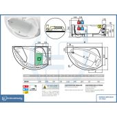 Vasca angolare asimmetrica semicircolare Hydro 165x85cm dx - Vogue