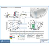 Vasca angolare asimmetrica semicircolare Hydro con rubinetteria165x85 cm sx - Vogue