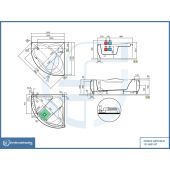 Vasca angolare Simmetrica Semicircolare con telaio - Una