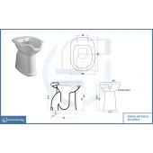 Vaso/bidet per disabili scarico a pavimento completo di erogatore