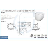 Vaso filo muro Rimless fissaggio nascosto- Illusion